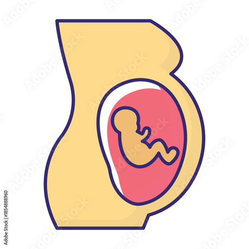 Fetal Growth Vector Icon which can easily modify or edit