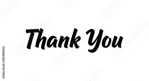 A simple image displays the words thank you in a bold cursive black font on a white background