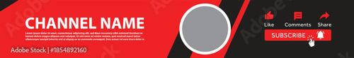 Modern Red and Black Channel Banner Template