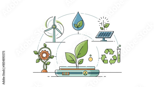 Eco friendly technology for sustainable future with green energy