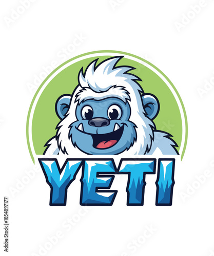 Yeti Illustration for T-Shirt Design, Mythical Snow Monster Graphic