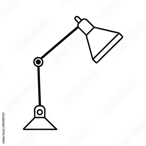Surgical operating light line art medical examination lamp for hospitals on white background Vector illustration