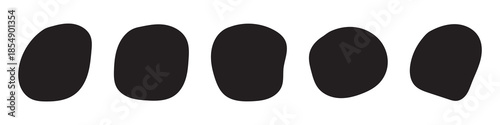 Abstract organic blob shapes vector set. Modern liquid amoeba forms. Minimalist irregular random ink spots for contemporary design. Simple geometric graphic pattern elements.