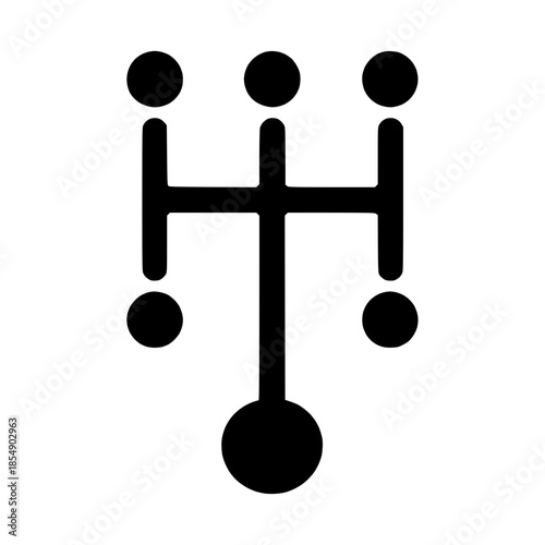 Manual Gear Shift Vector Icon for Automotive and Driving Concepts