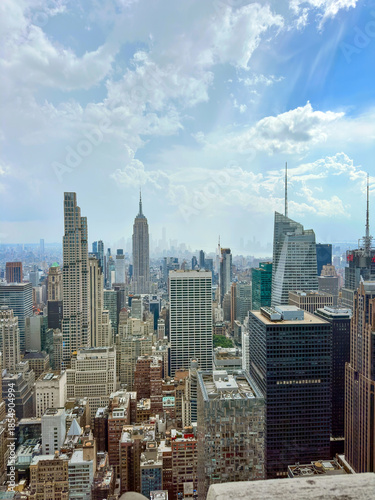 New York skyline panorama, Manhattan, with Empire State Building, view from the Top of the Rock