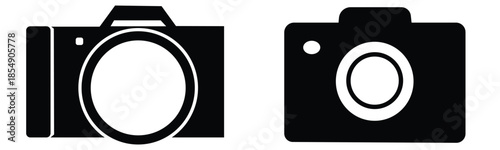 Photo Camera and Image Icon Set – Vector Outline Collection for Photography, Media, and Web Design	
