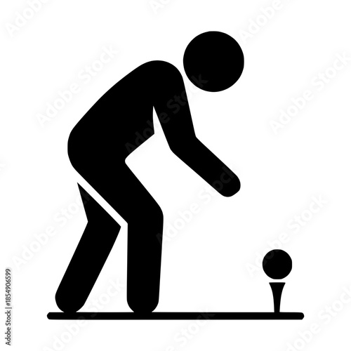 Golfer Putting a Ball Minimal Sports Symbol