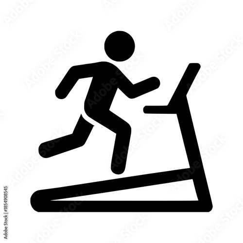 Person running on treadmill, fitness workout concept