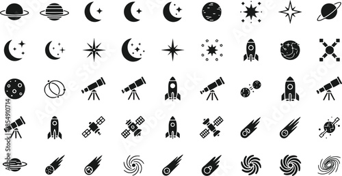 Celestial and space exploration icons