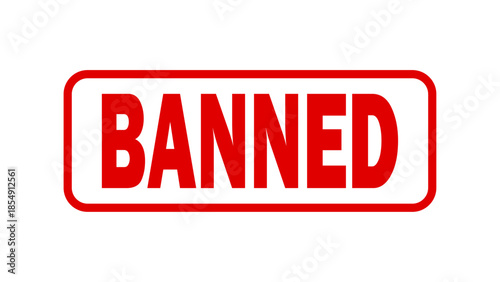 banned stamp transparent background. red banned stamp sign for restriction and warning on transparent background