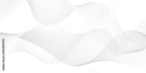 Vector wave digital white and gray gradient blend futuristic technology. flow tech transparent line stripe energy connection web music and sound. beautiful dynamic smooth space texture background.