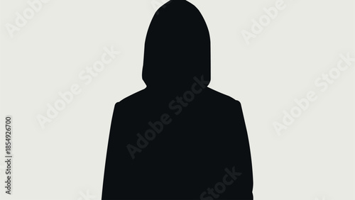 Silhouette of a person wearing a hooded jacket.