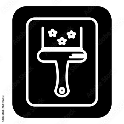 solid black Professional Cleaning Squeegee Stroke Art, Window Washer Tool Contour