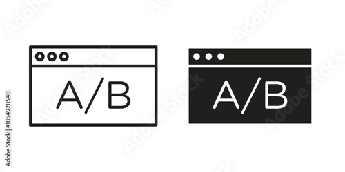 A B testing icons or logo design isolated sign symbol vector illustration - high quality line style vector
