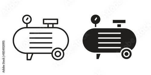 Air compressor icons or logo design isolated sign symbol vector illustration - high quality line style vector