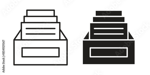 Archive icons or logo design isolated sign symbol vector illustration - high quality line style vector