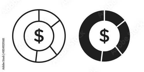 Asset allocation icons or logo design isolated sign symbol vector illustration - high quality line style vector