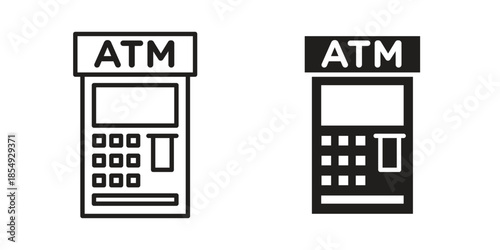 Atm icons or logo design isolated sign symbol vector illustration - high quality line style vector