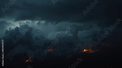 Wallpaper Mural Stormy night over a city Torontodigital.ca