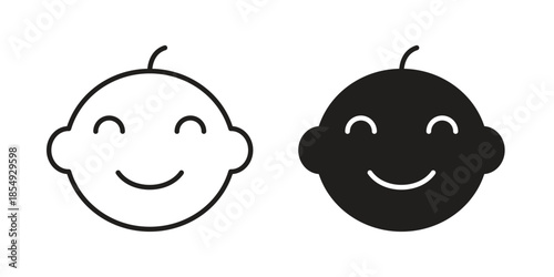 Baby boy icons or logo design isolated sign symbol vector illustration - high quality line style vector