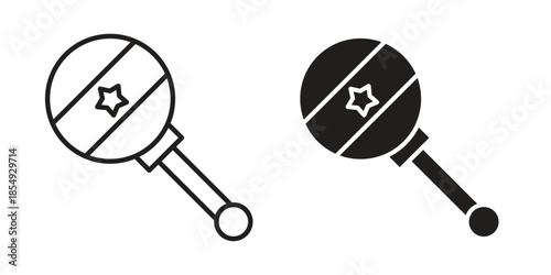baby rattle icons or logo design isolated sign symbol vector illustration - high quality line style vector
