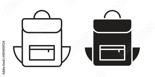 Backpack icons or logo design isolated sign symbol vector illustration - high quality line style vector