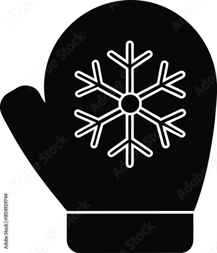 Trendy Winter Snowflake Mitten Icon