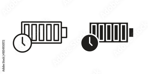 Battery life icons or logo design isolated sign symbol vector illustration - high quality line style vector
