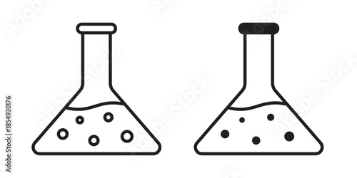 Beaker icons or logo design isolated sign symbol vector illustration - high quality line style vector