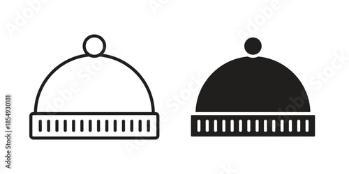 Beanie icons or logo design isolated sign symbol vector illustration - high quality line style vector