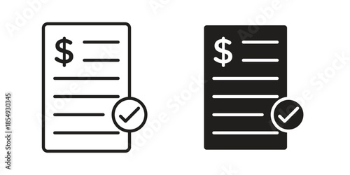 Bill paid icons or logo design isolated sign symbol vector illustration - high quality line style vector