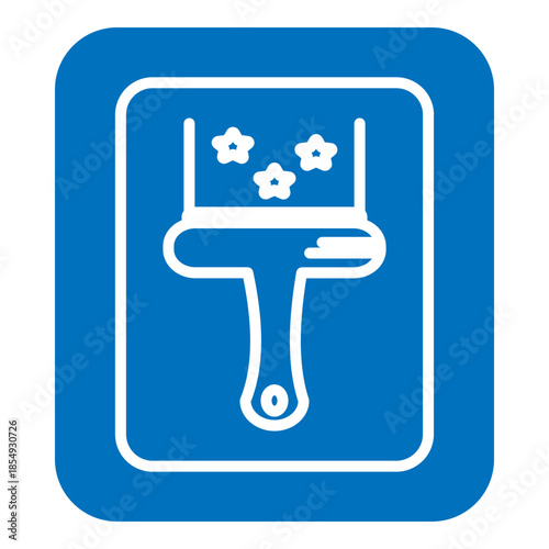 blue Professional Cleaning Squeegee Stroke Art, Window Washer Tool Contour