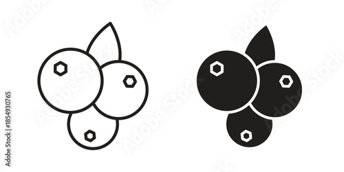 Blueberry icons or logo design isolated sign symbol vector illustration - high quality line style vector