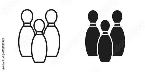 Bowling icons or logo design isolated sign symbol vector illustration - high quality line style vector