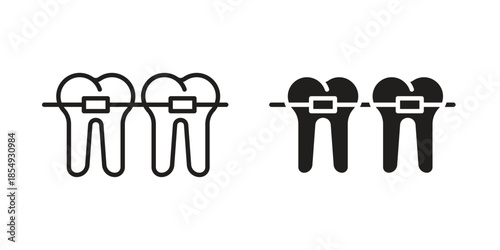 Braces icons or logo design isolated sign symbol vector illustration - high quality line style vector