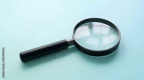 Magnifying glass on a light blue background for search and discovery
