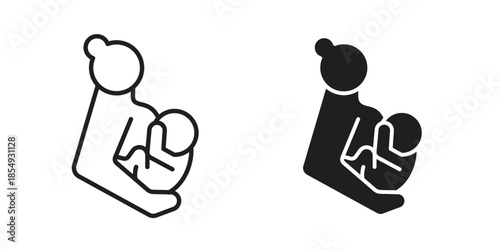 Breastfeeding icons or logo design isolated sign symbol vector illustration - high quality line style vector