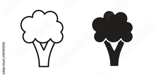Broccoli icons or logo design isolated sign symbol vector illustration - high quality line style vector