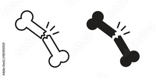 Broken bone icons or logo design isolated sign symbol vector illustration - high quality line style vector