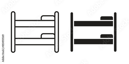 Bunk bed icons or logo design isolated sign symbol vector illustration - high quality line style vector