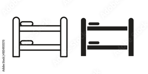 Bunk bed icons or logo design isolated sign symbol vector illustration - high quality line style vector