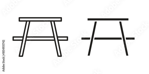 Camping table icons or logo design isolated sign symbol vector illustration - high quality line style vector