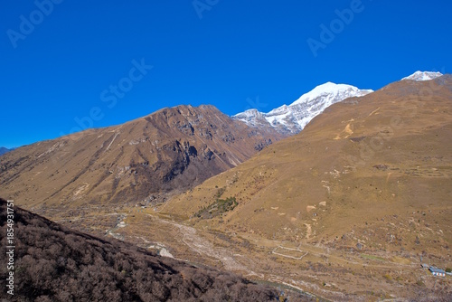 Jomolhari Base Campsite from vantage point in Bhutan