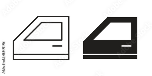 car door icons or logo design isolated sign symbol vector illustration - high quality line style vector