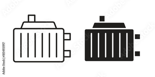 car radiator icons or logo design isolated sign symbol vector illustration - high quality line style vector