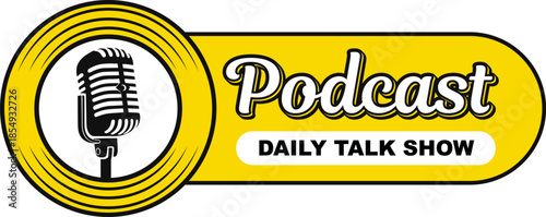 podcast talk show logo text typography lettering editable text effect font style template design