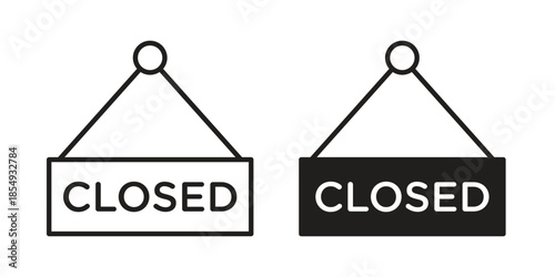 Closed sign icons or logo design isolated sign symbol vector illustration - high quality line style vector