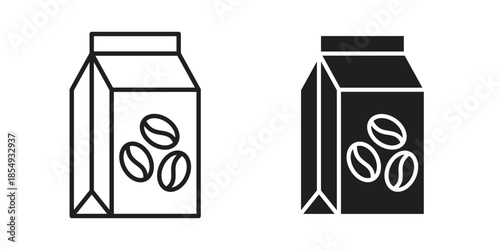 Coffee paper bag icons or logo design isolated sign symbol vector illustration - high quality line style vector