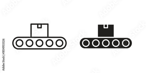 Conveyor belt icons or logo design isolated sign symbol vector illustration - high quality line style vector