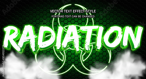 radiation uranium nuclear radioactive typography editable text effect font style lettering template background